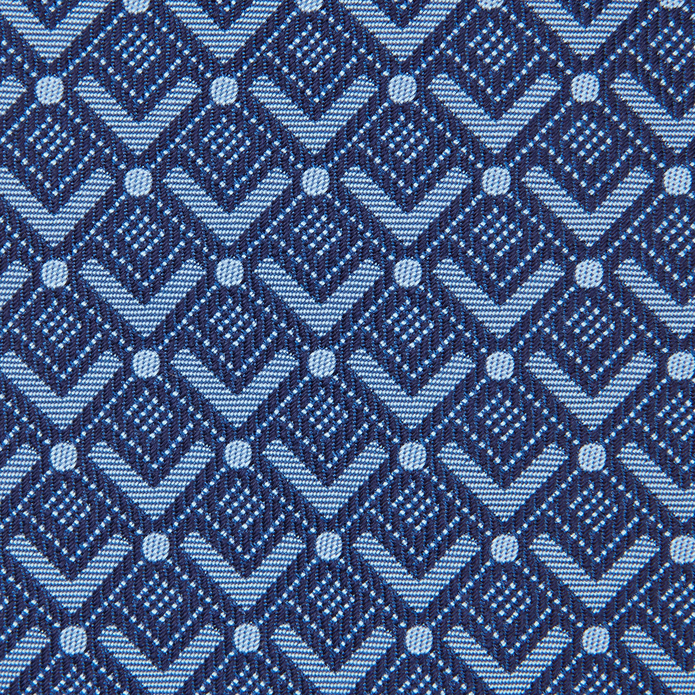 Rounded Cubes Blue Silk Tie