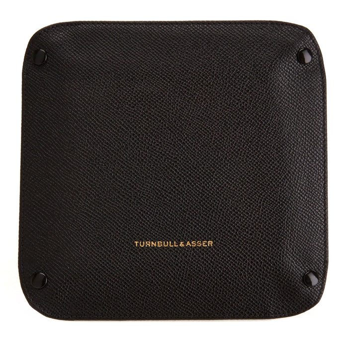 Black and Red Square Leather Travel Tray Image 1