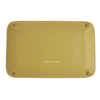 View 2 of product The Turnbull & Asser Yellow and Red Rectangular Leather Travel Tray, featuring raised corners and gold edges, is perfect for organizing small accessories and is shown on a plain white background.