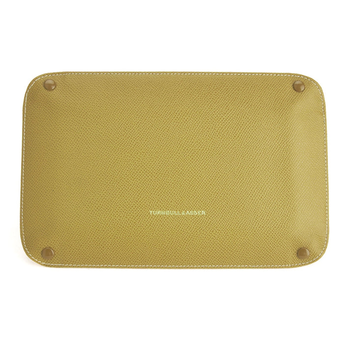 Yellow and Red Rectangular Leather Travel Tray Image 1