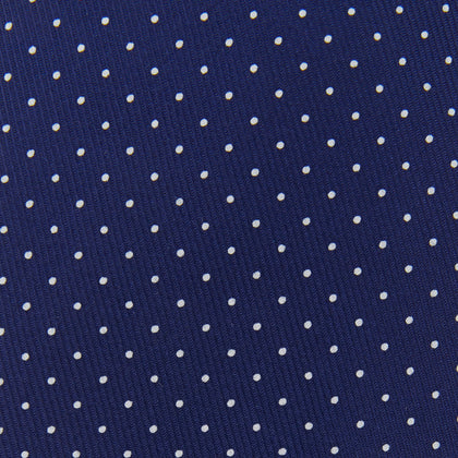 Blue and White Small Spot Printed Silk Tie Image 2