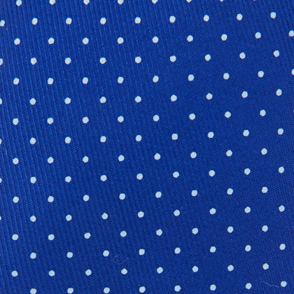 Royal Blue and White Small Spot Printed Silk Tie Image 2