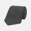Slim Black and White Small Spot Printed Silk Tie