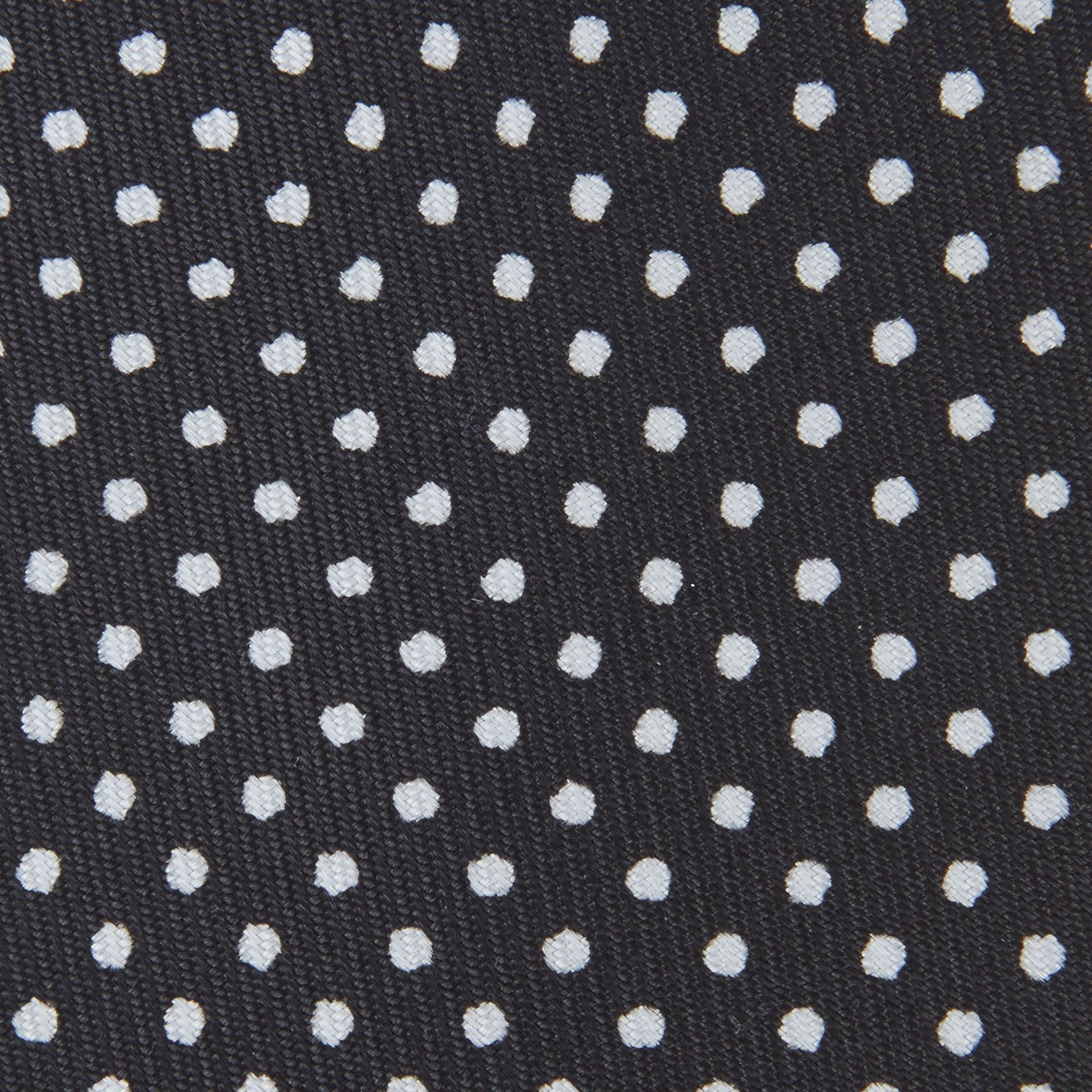 Slim Black and White Small Spot Printed Silk Tie
