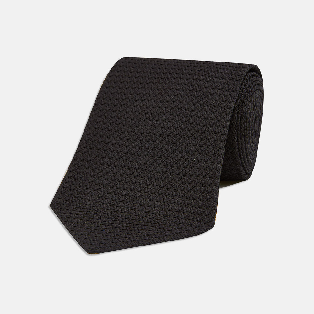 Black Grenadine Silk Tie