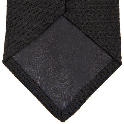 Black Grenadine Silk Tie Image 3