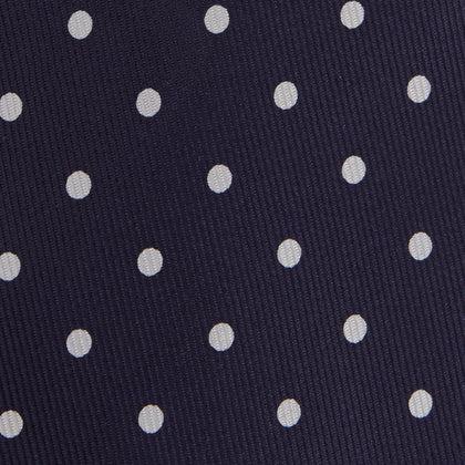 Seven-Fold Navy Churchill Spot Silk Tie Image 2