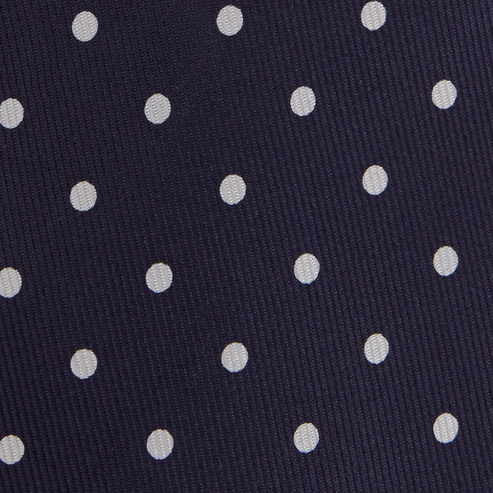 Seven-Fold Navy Churchill Spot Silk Tie Image 2