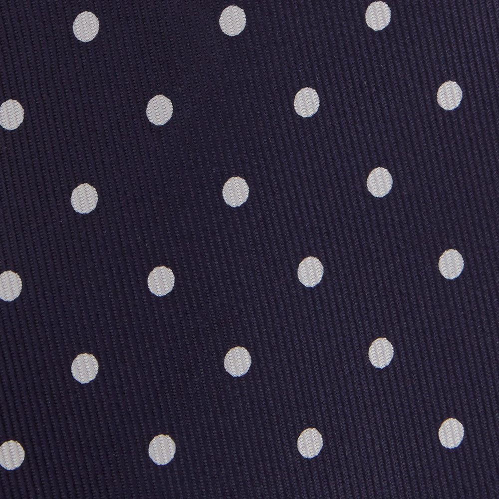 Seven-Fold Navy Churchill Spot Silk Tie