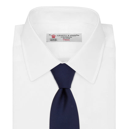 Navy Horizontal Twill Silk Tie
