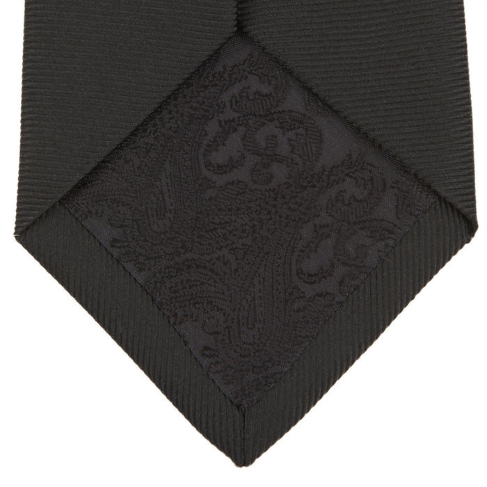 Slim Black Twill Silk Tie Image 3