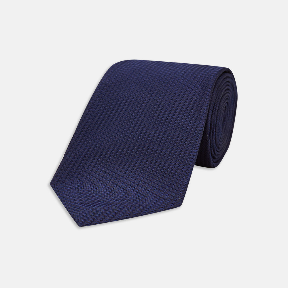 Navy Lace Silk Tie