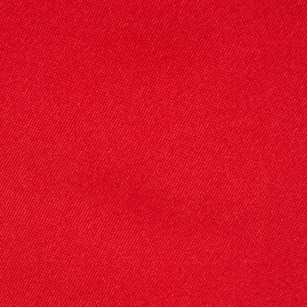 A Red Plain Satin Silk Tie by Turnbull & Asser is neatly rolled and displayed against a plain light gray background.