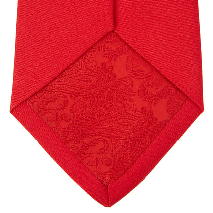 Red Plain Satin Silk Tie Image 3