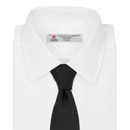 Black Plain Satin Silk Tie