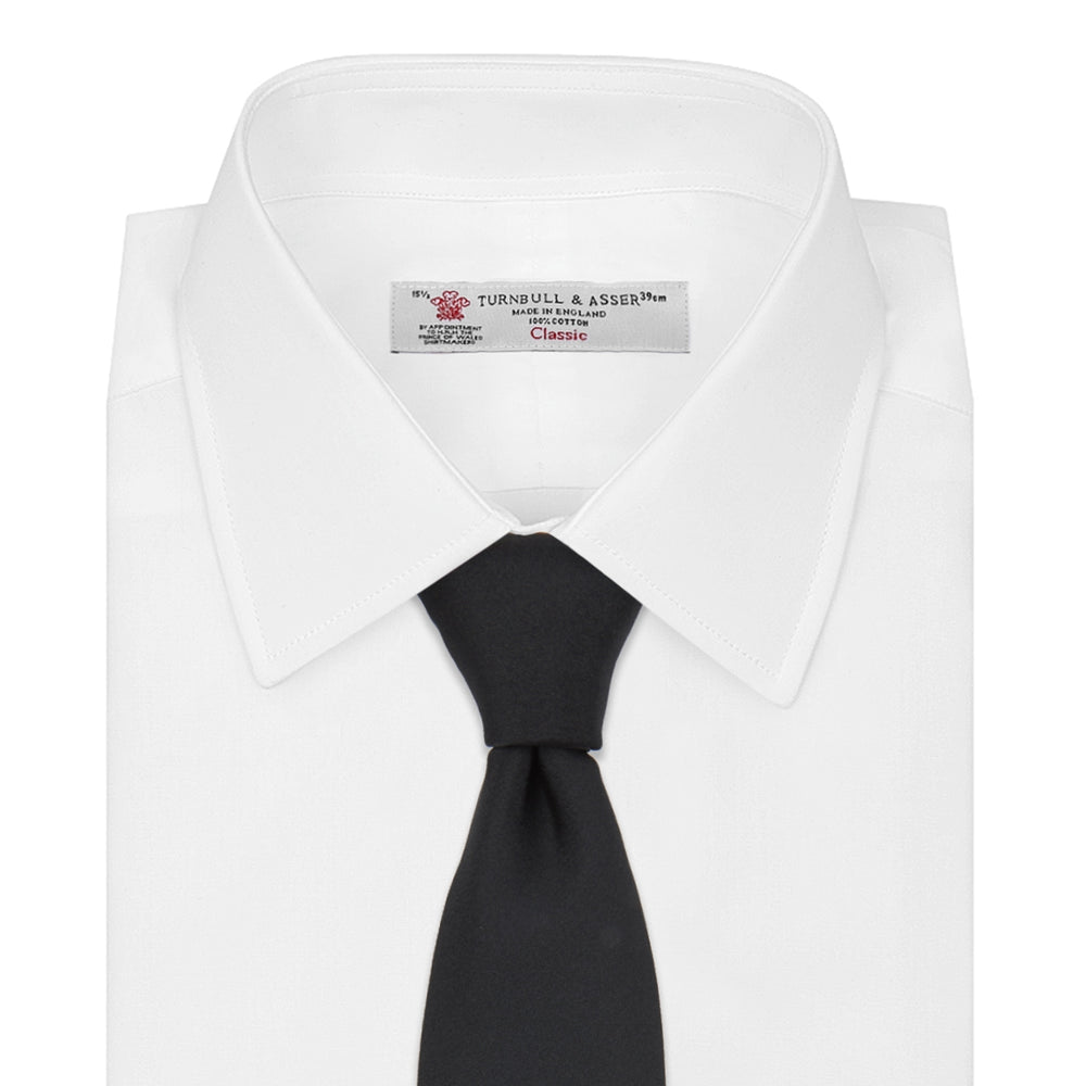 Slim Black Plain Satin Silk Tie