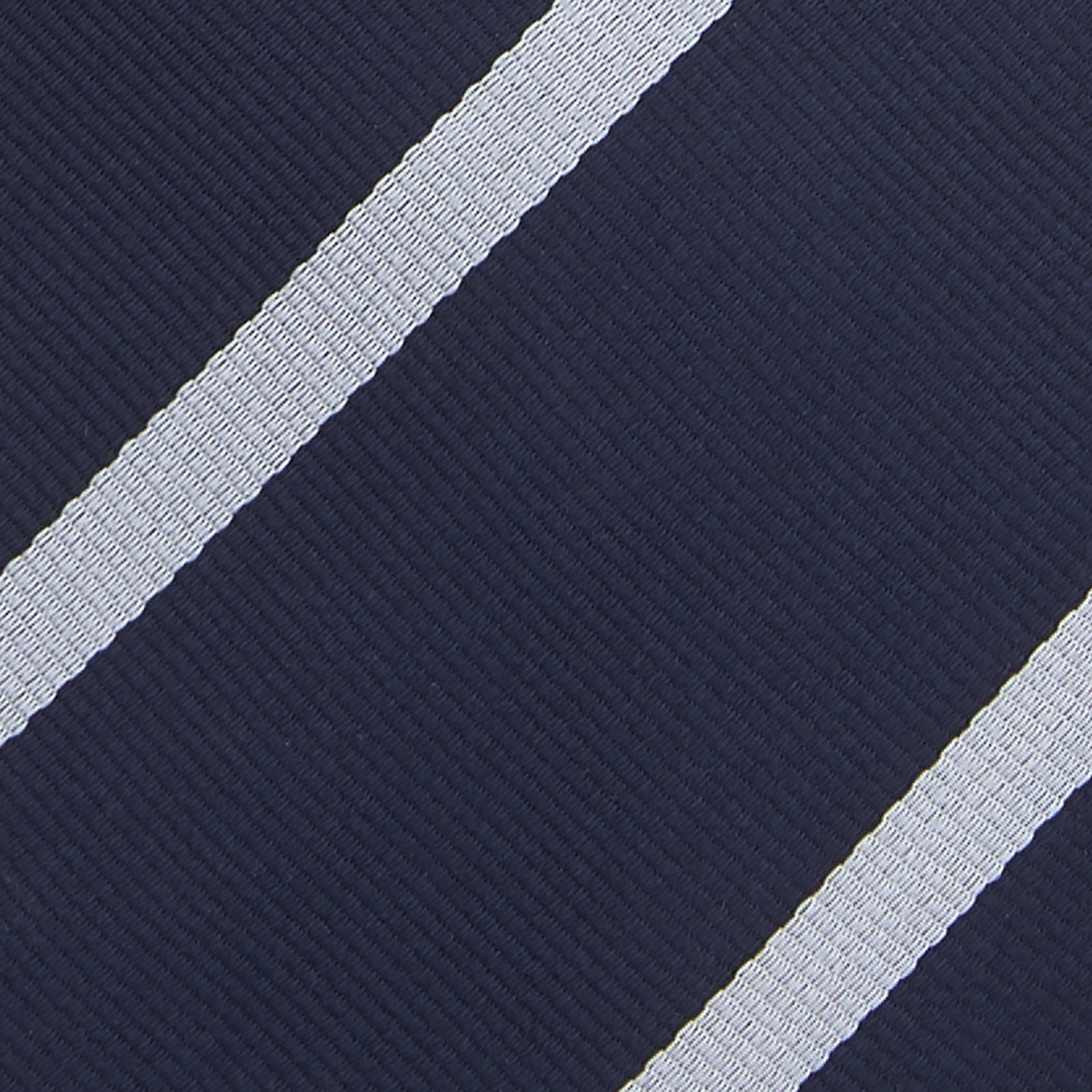 Slim Navy and White Blazer Stripe Repp Silk Tie