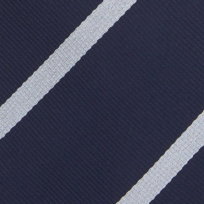 Slim Navy and White Blazer Stripe Repp Silk Tie Image 2