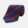 View 1 of product The Navy and Red Blazer Stripe Repp Silk Tie by Turnbull & Asser is a classic accessory, ideal for a timeless schoolboy look or to complement any sharp office shirt.