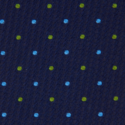 Navy, Blue & Green Spot Lace Silk Tie Image 2
