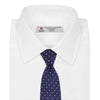 Seven-Fold Navy & White Spot Herringbone Silk Tie