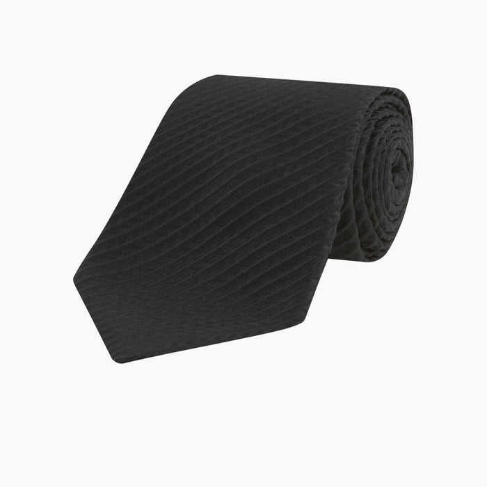 Black Ottoman Silk Tie Image 4