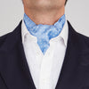 Sky Blue and White Medium Spot Silk Ascot Tie