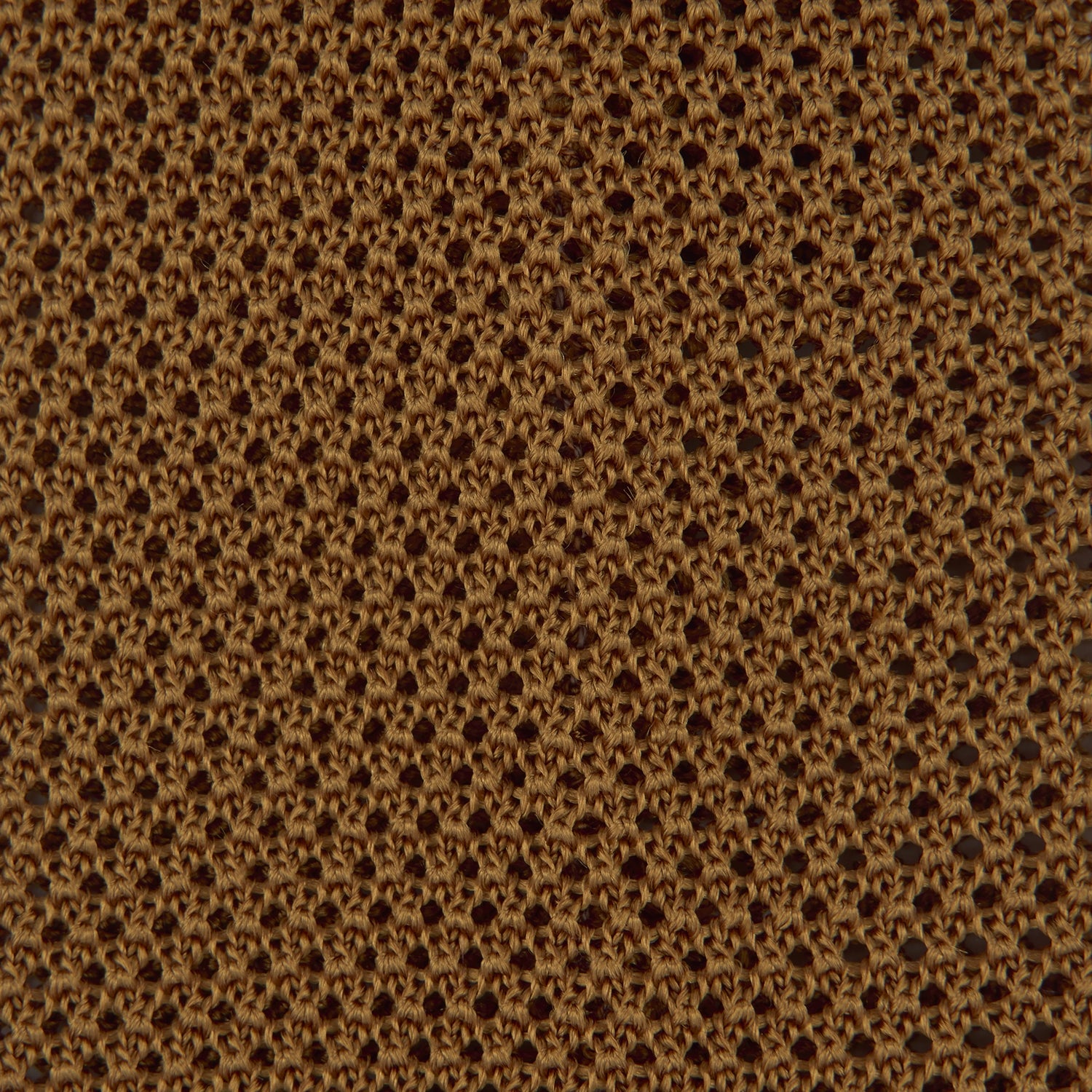 View 3 of product The Gold Knitted Silk Tie by Turnbull & Asser, featuring a textured pattern, is elegantly displayed on a plain white background.