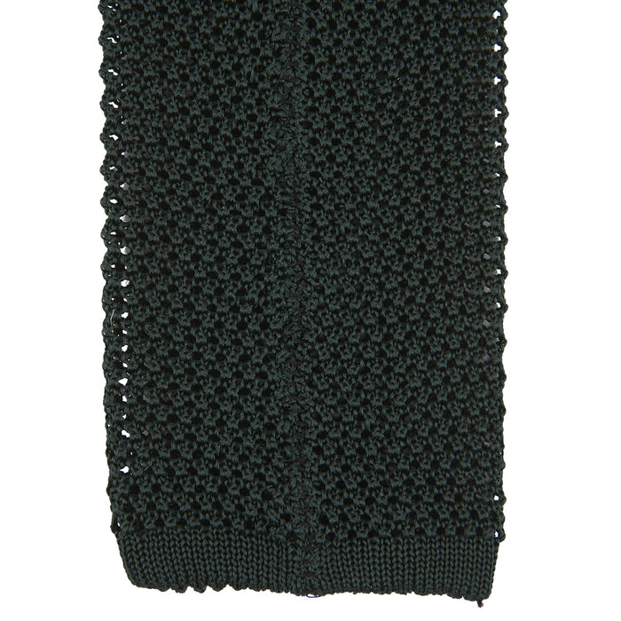 Green Knitted Silk Tie Image 3