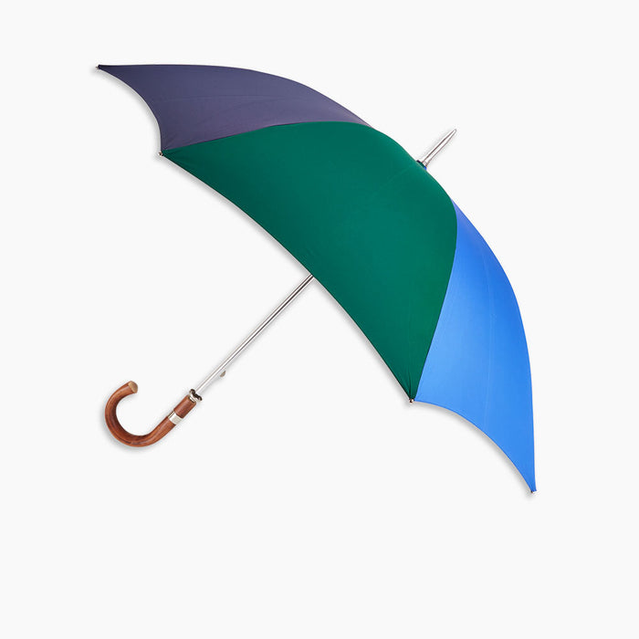 Blue and Green Umbrella with Chestnut Crook Image 2