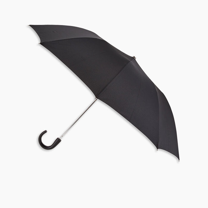 Black Telescopic Umbrella with Black Maple Crook Image 2