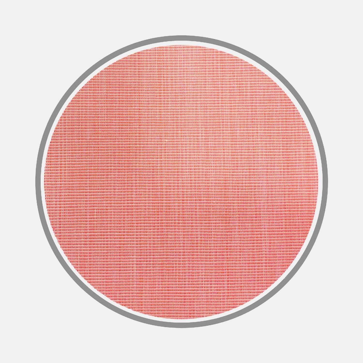 View 2 of product A close-up view of the Turnbull & Asser Purple End-on-End Cotton Fabric shows its fine, grid-like texture and round shape with a thin gray border, set against a plain white background.