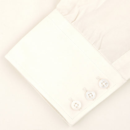 Cream Silk Shirt with T&A Collar and 3-Button Cuffs Image 4