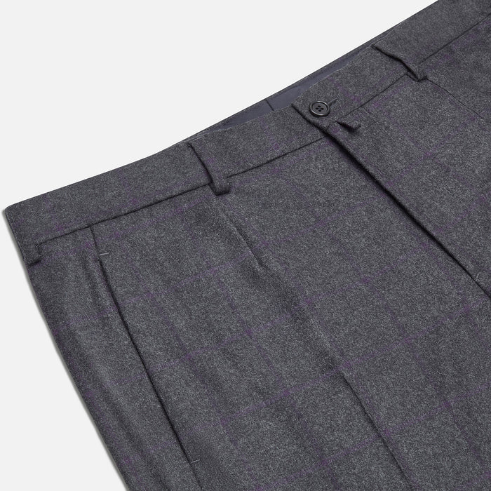 Charcoal and Purple Check Rupert Trousers Image 1