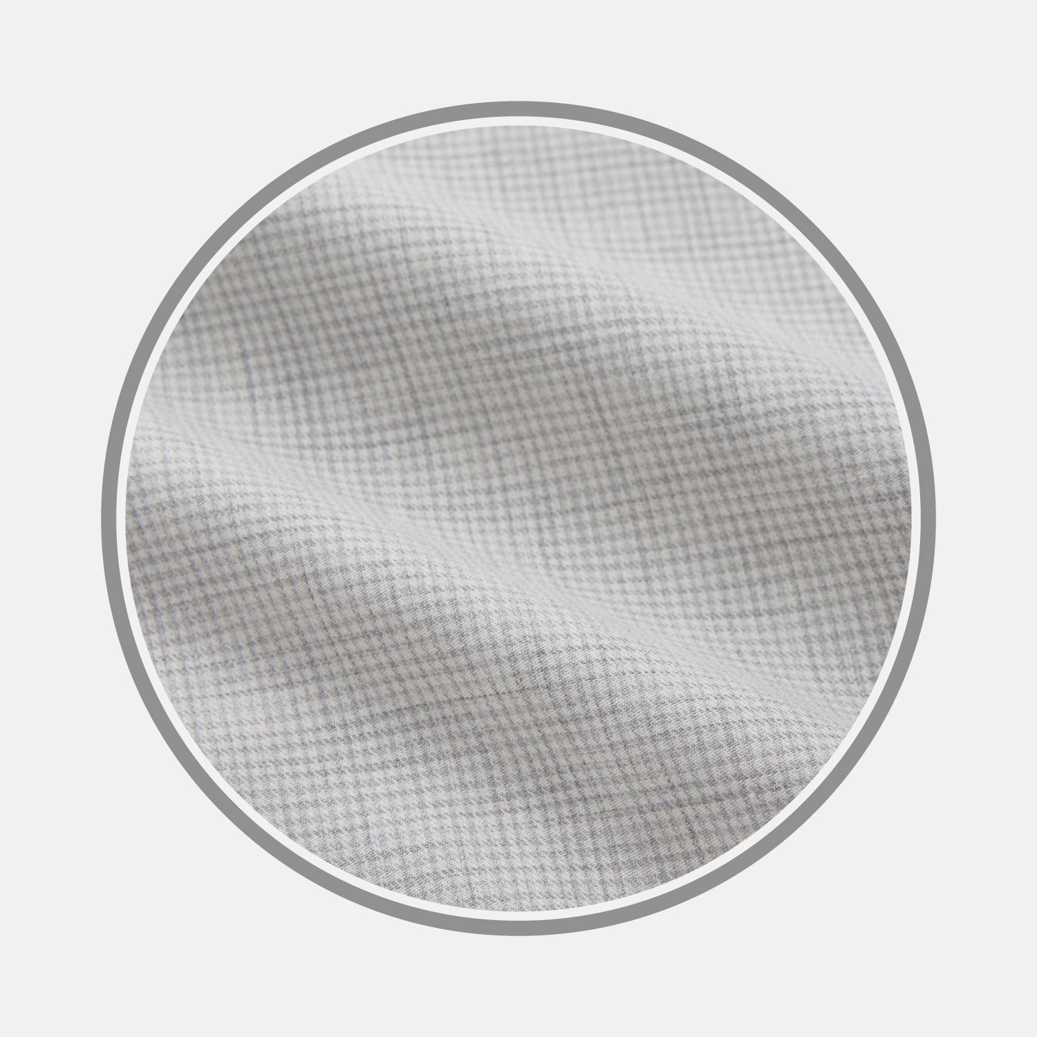 Grey Fine Check Cashmere Blend Fabric