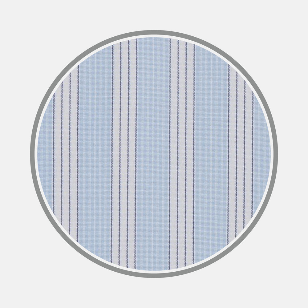 Blue and White Bold Stripe Cotton Fabric
