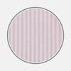 View 1 of product Close-up of Turnbull & Asser Pink and White Stripe Cotton Fabric, featuring textured vertical stripes, displayed in a circular frame on a white background.