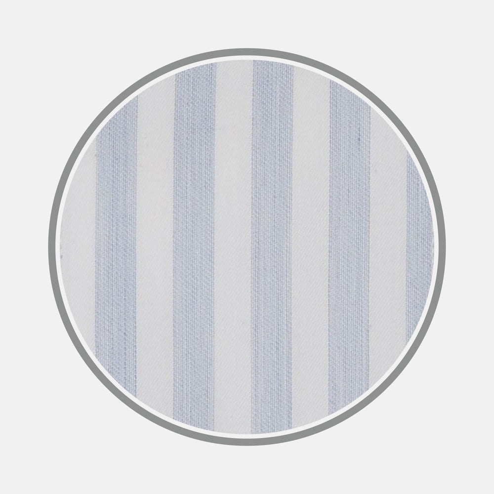Blue and White Stripe Cotton Fabric