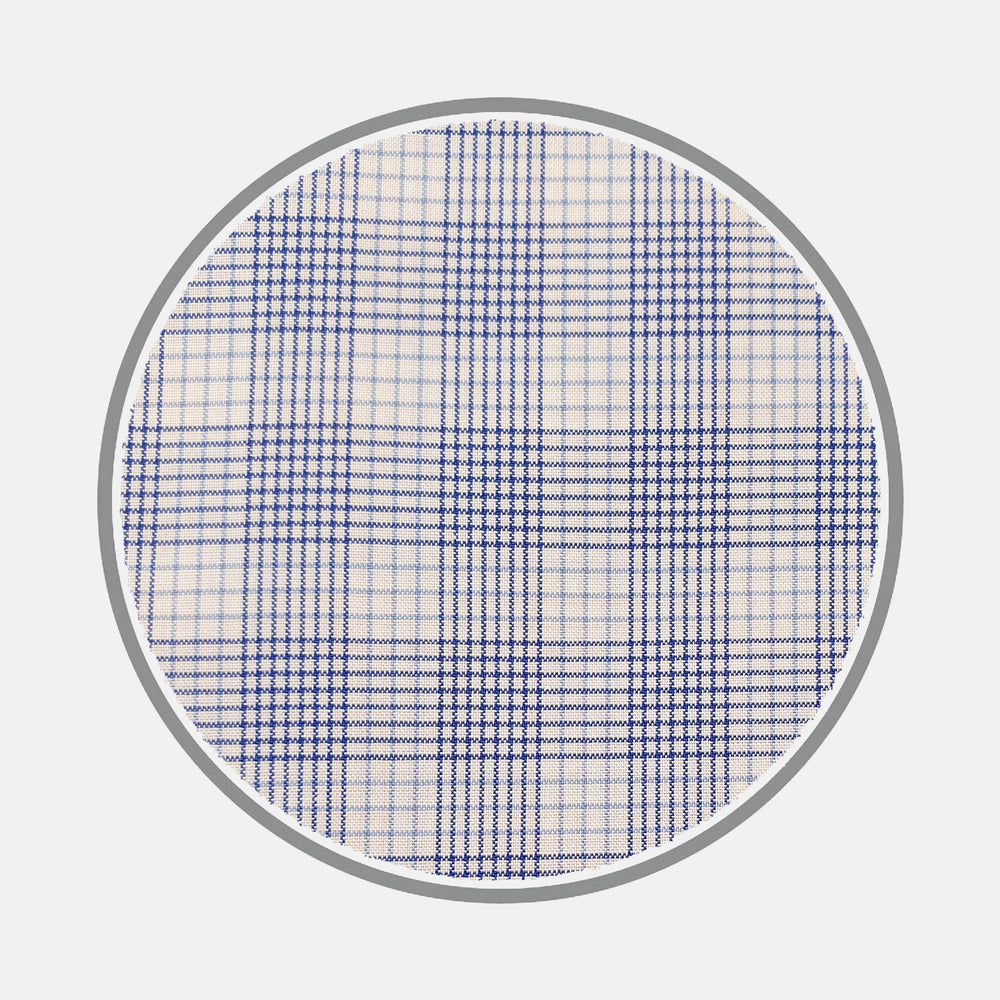 Blue Multi Check Silverline Cotton Fabric