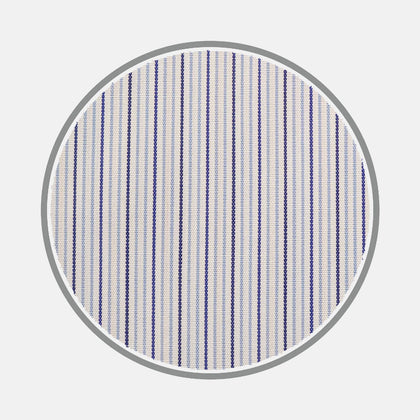Navy and Light Blue Fine Stripe Silverline Cotton Fabric