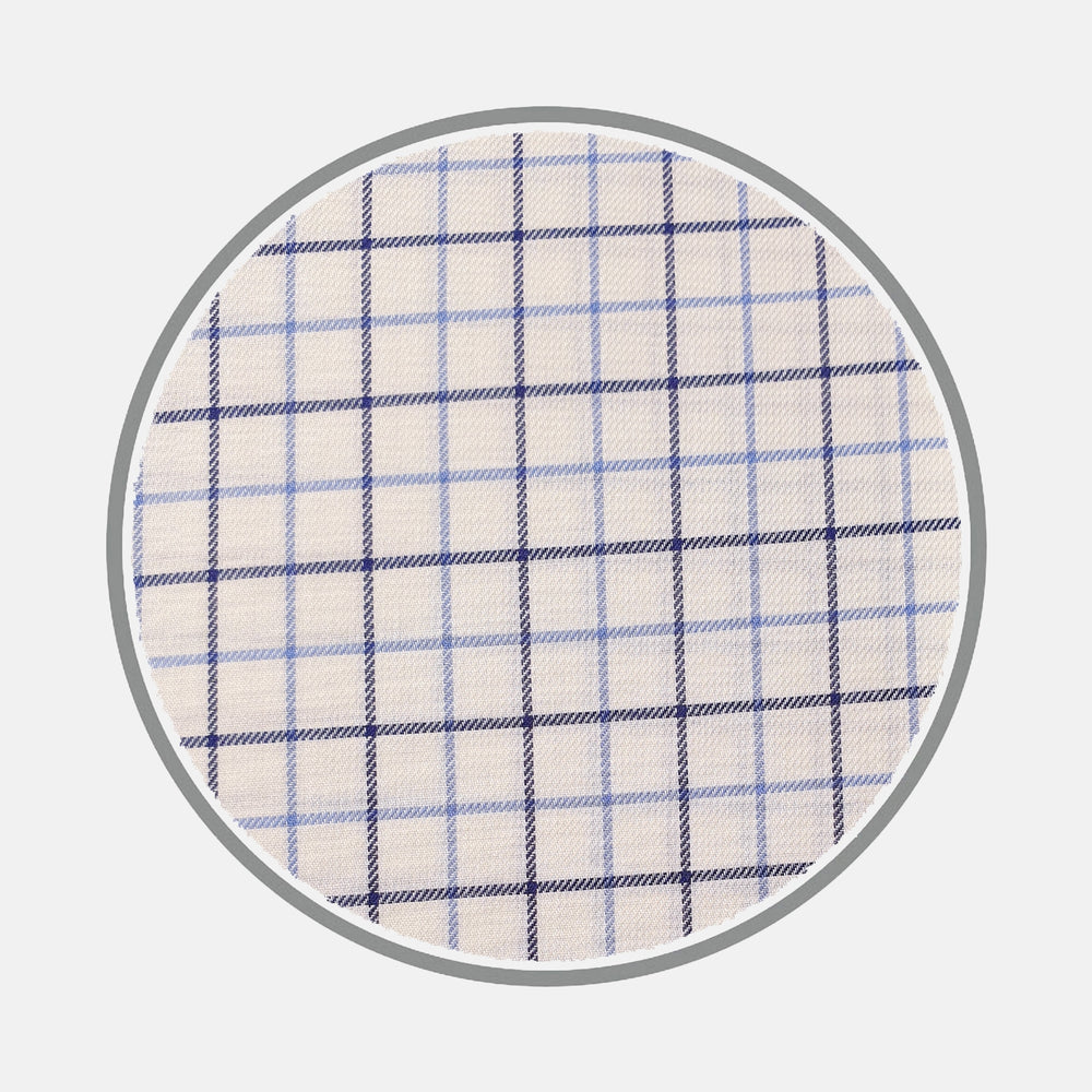 Navy and Blue Check Brushed Silverline Cotton Fabric