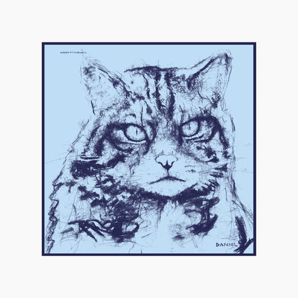 DANIEL PERKIN BLUE WILDCAT POCKET SQUARE Image 3