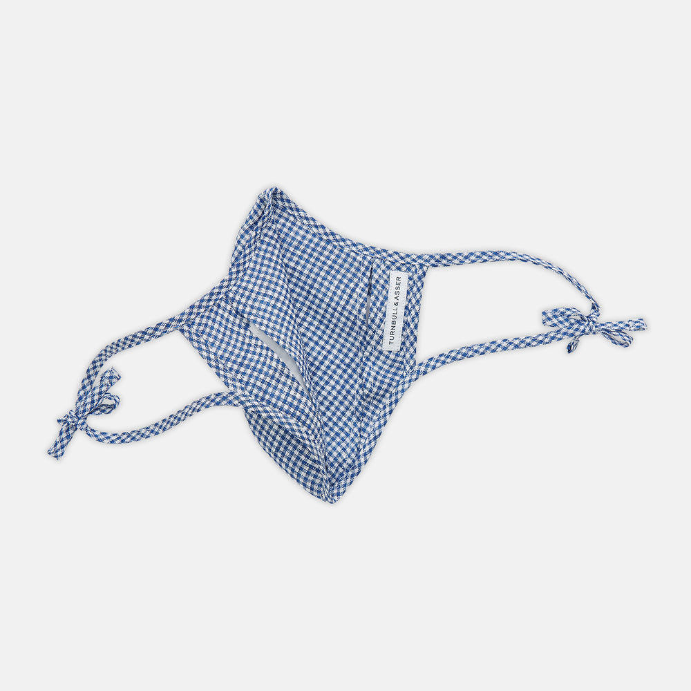 Blue & White Linen Check Commuter Mask With 3 Viroformula™ Filters