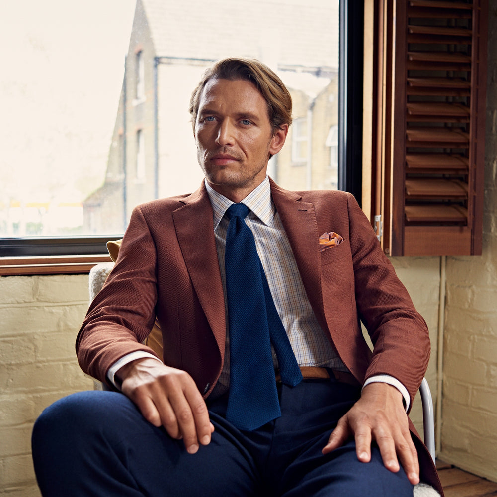 Copper Merino Wool Hopsack Jacket