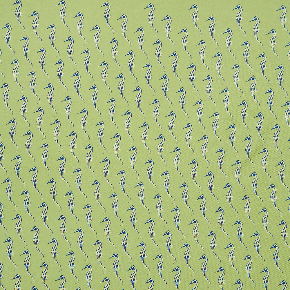 Green & Blue Seahorse Silk Pocket Square