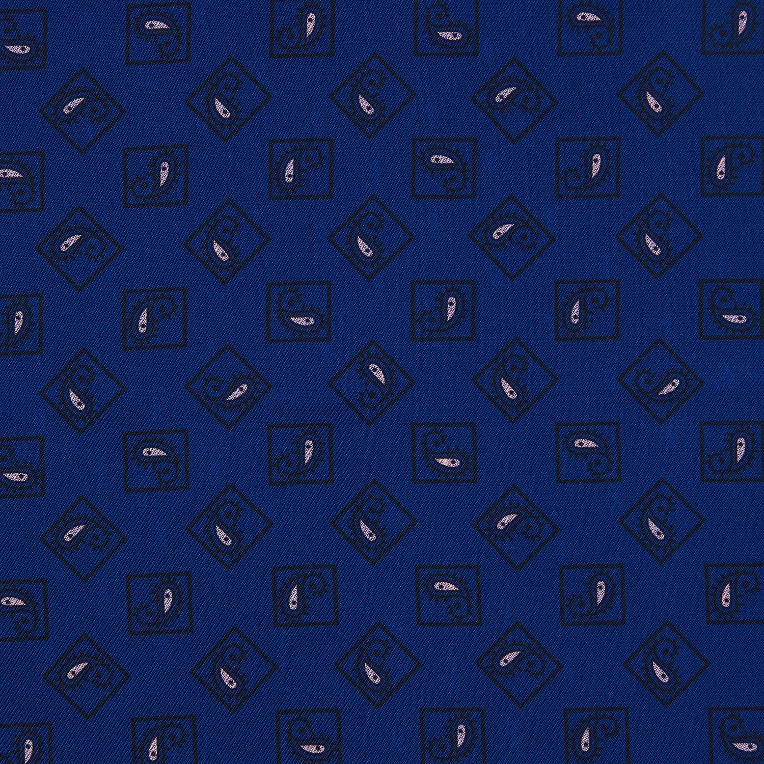 Pink & Navy Double-Faced Paisley Silk Bandana Pocket Square