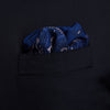 View 2 of product A pink and navy double-faced paisley silk bandana pocket square from Turnbull & Asser, featuring digitally printed designs with brand name in the corner.