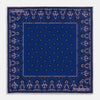 View 1 of product A pink and navy double-faced paisley silk bandana pocket square from Turnbull & Asser, featuring digitally printed designs with brand name in the corner.