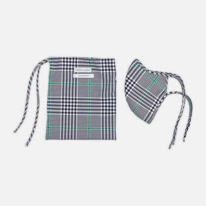 Exclusive Navy & Green Archive Check Superfine Cotton Commuter Mask With 3 Viroformula™ Filters