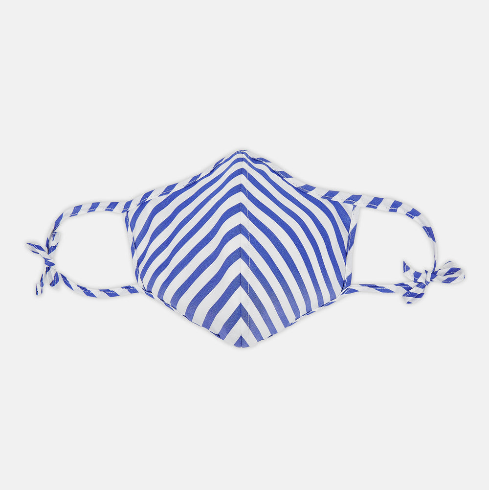 Blue Candy-Striped Cotton Commuter Mask with 3 VIROFORMULA™ filters